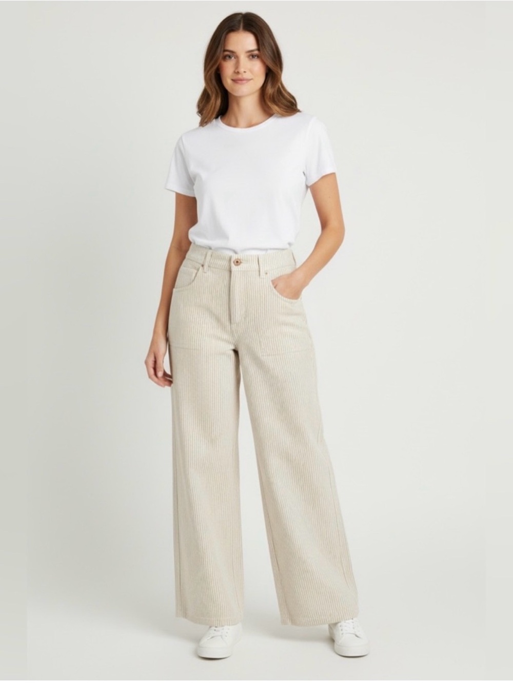 Cali 1850 Women’s Pinstripe Wideleg Carpenter Pants, size 26